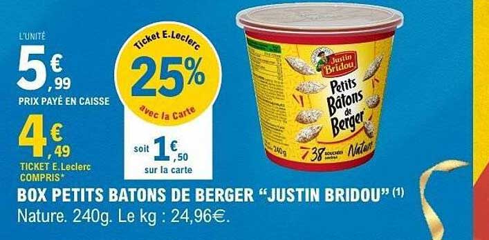 BOX PETITS BATONS DE BERGER "JUSTIN BRIDOU"