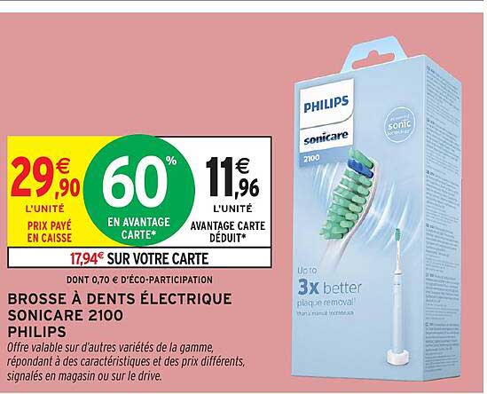 BROSSE À DENTS ÉLECTRIQUE SONICARE 2100 PHILIPS