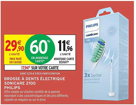 BROUSSE À DENTS ÉLECTRIQUE SONICARE 2100 PHILIPS