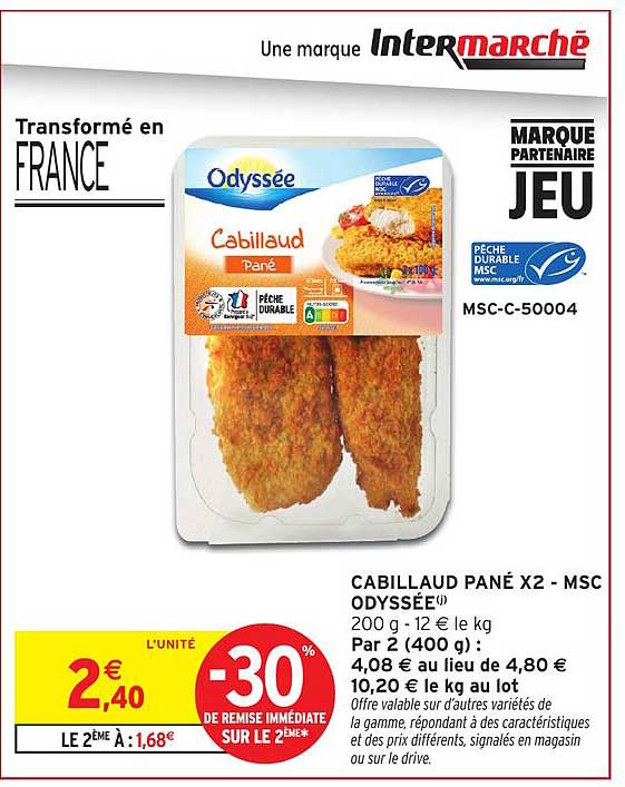 CABILLAUD PANÉ X2 - MSC ODYSSÉE