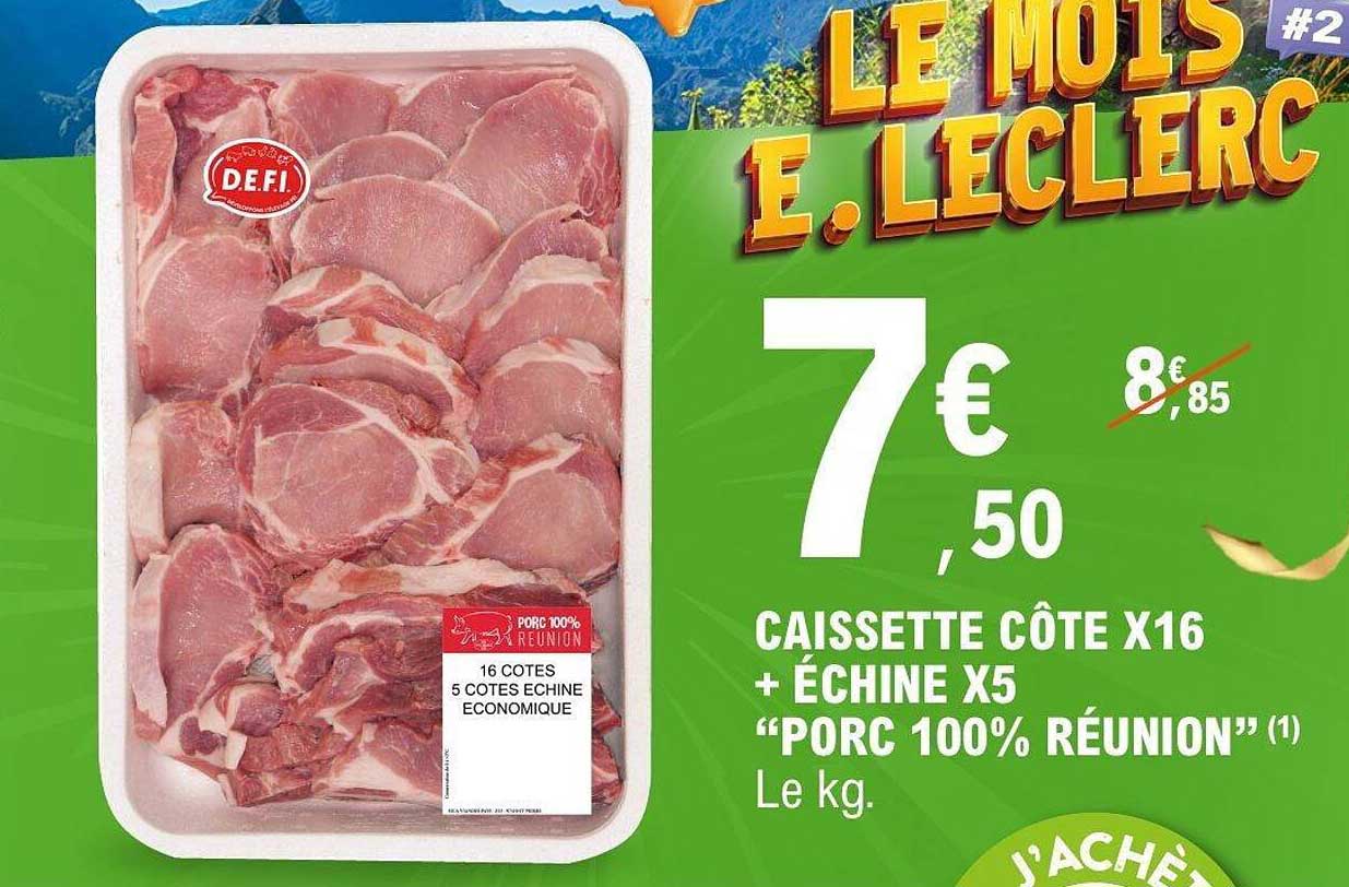 CAISSETTE CÔTE X16 + ÉCHINE X5 "PORC 100% RÉUNION"