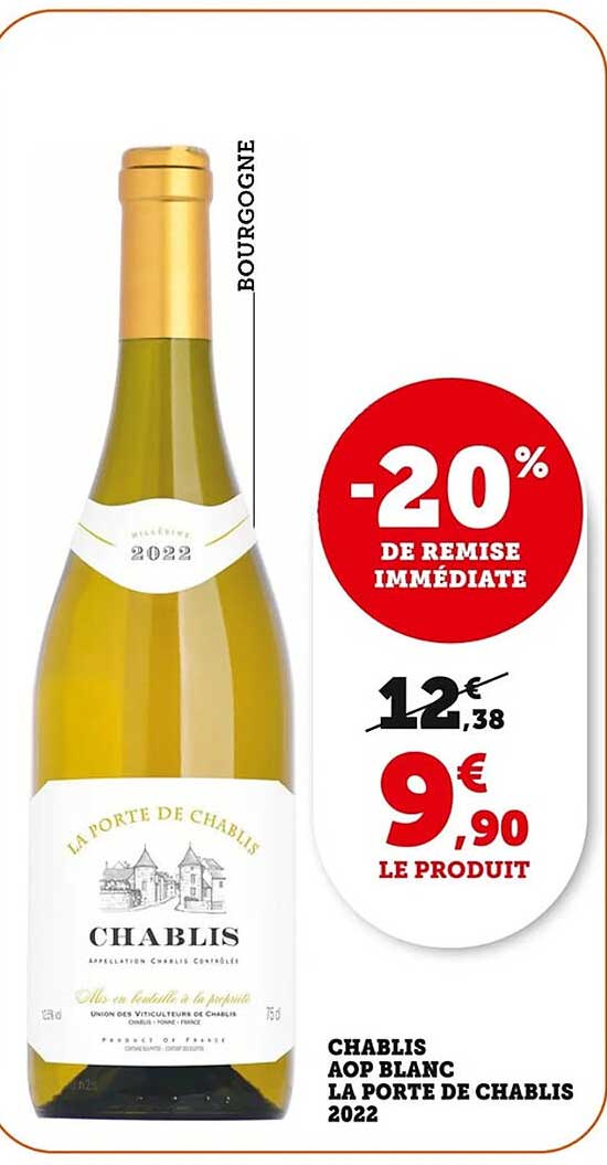 CHABLIS AOP BLANC LA PORTE DE CHABLIS 2022