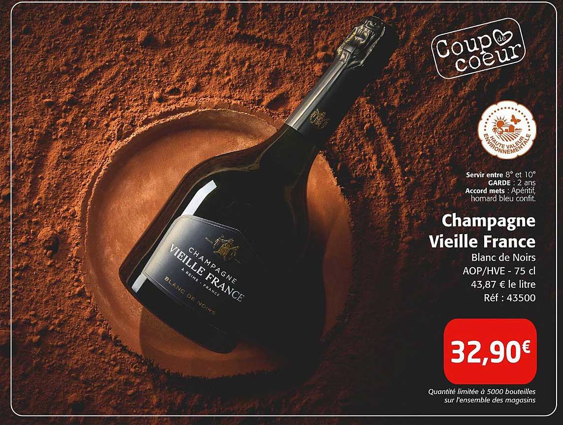 Champagne Vieille France Blanc de Noirs AOP/HVE - 75 cl