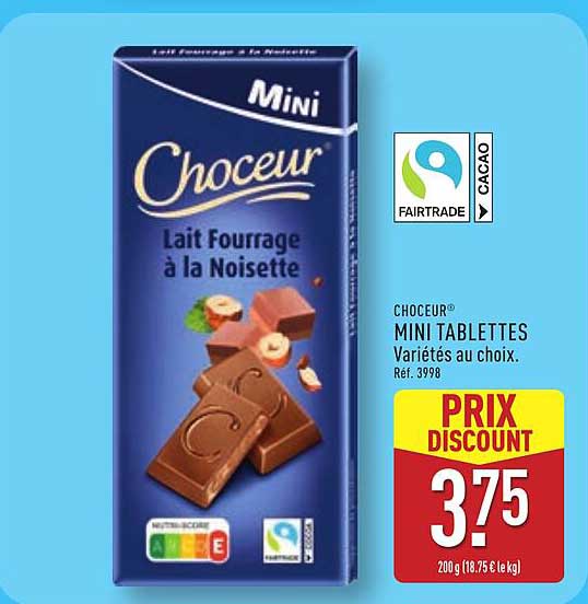 CHOCEUR® MINI TABLETTES Variétés au choix.