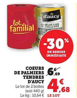 COEURS DE PALMIERS TENDRES D'AUCY