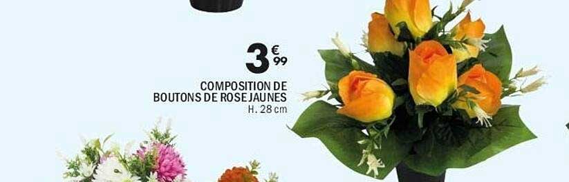COMPOSITION DE BOUTONS DE ROSEJAUNES
