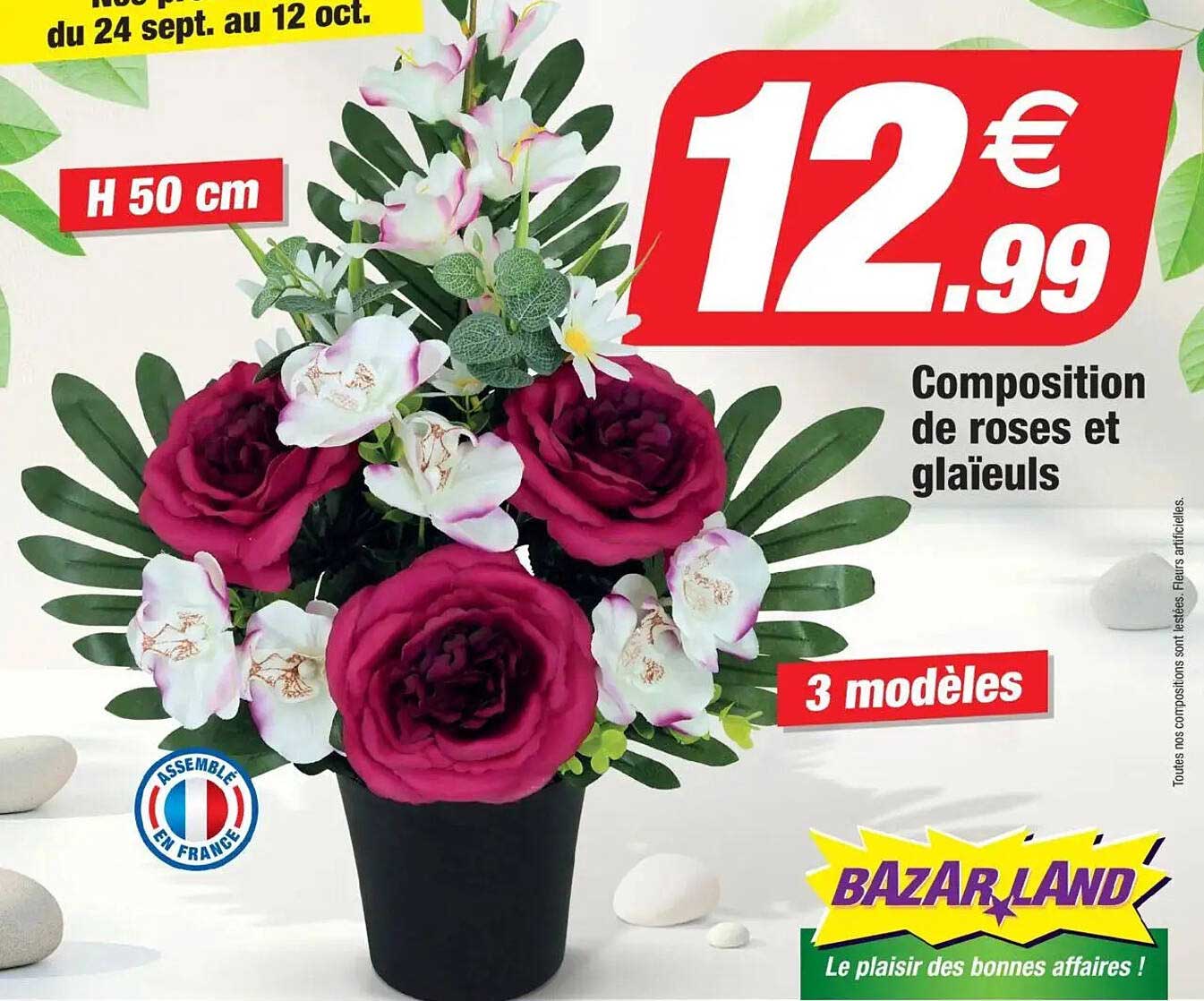 Composition de roses et glaïeuls