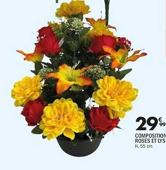 COMPOSITION ROSES ET LYS