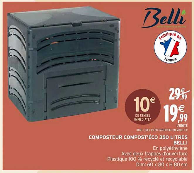 COMPOSTEUR COMPOST'ÉCO 350 LITRES BELLI