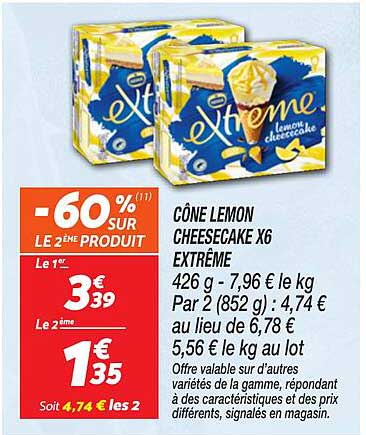 CÔNE LEMON CHEESECAKE X6 EXTRÊME