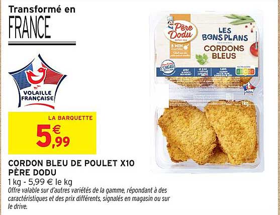 CORDON BLEU DE POULET X10 PÈRE DODU