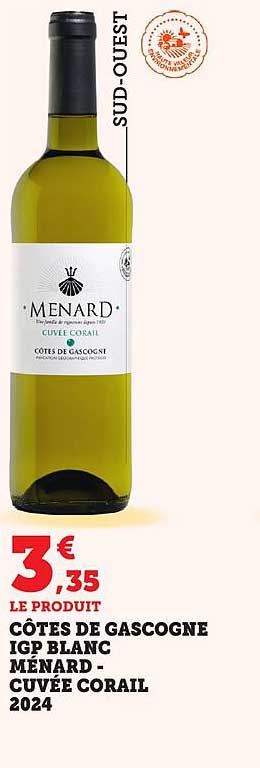 CÔTES DE GASCOGNE IGP BLANC MÉNARD - CUVÉE CORAIL 2024