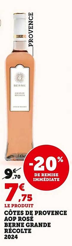 CÔTES DE PROVENCE AOP ROSÉ BERNE GRANDE RÉCOLTE 2024