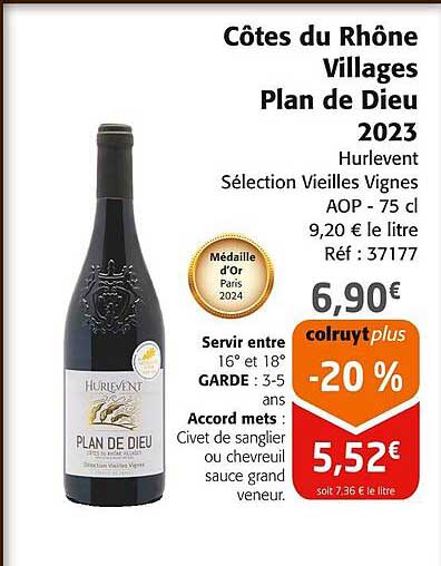 Côtes du Rhône Villages Plan de Dieu 2023