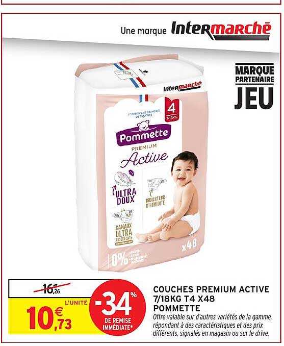 COUCHES PREMIUM ACTIVE 7/18KG T4 X48 POMMETTE