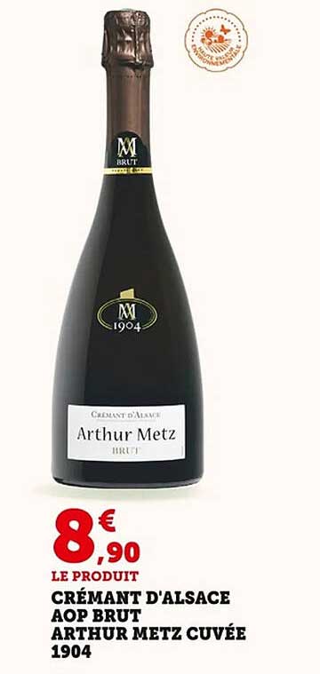 CRÉMANT D'ALSACE AOP BRUT ARTHUR METZ CUVÉE 1904