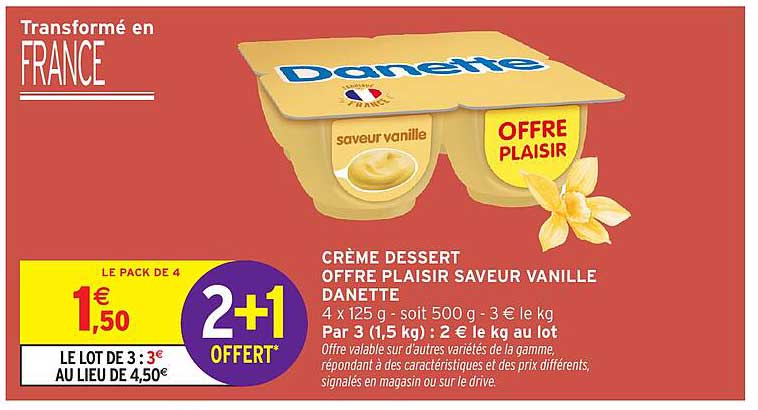CRÈME DESSERT OFFRE PLAISIR SAVEUR VANILLE DANETTE