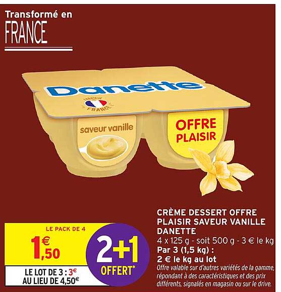 CRÈME DESSERT OFFRE PLAISIR SAVEUR VANILLE DANETTE