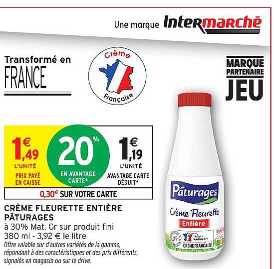 CRÈME FLEURETTE ENTIÈRE PÂTURAGES