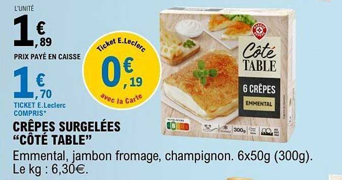 CRÊPES SURGELÉES “CÔTÉ TABLE”
