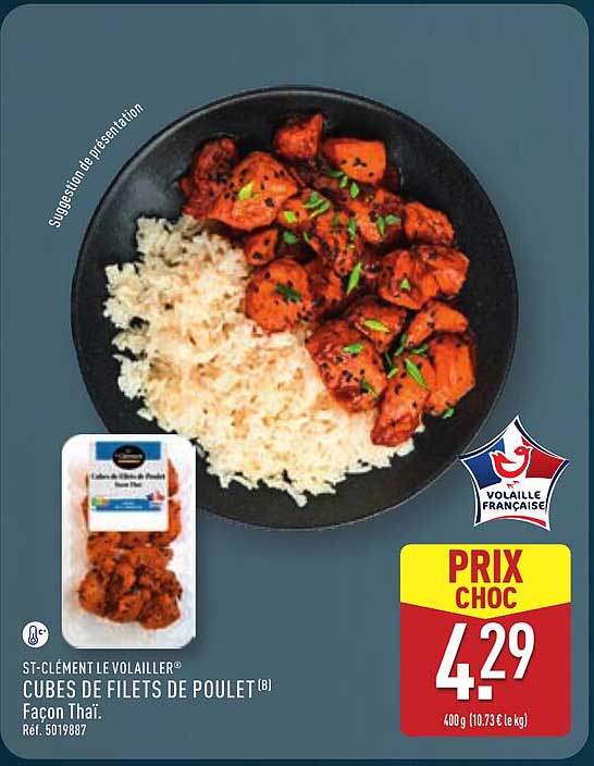CUBES DE FILETS DE POULET Façon Thaï