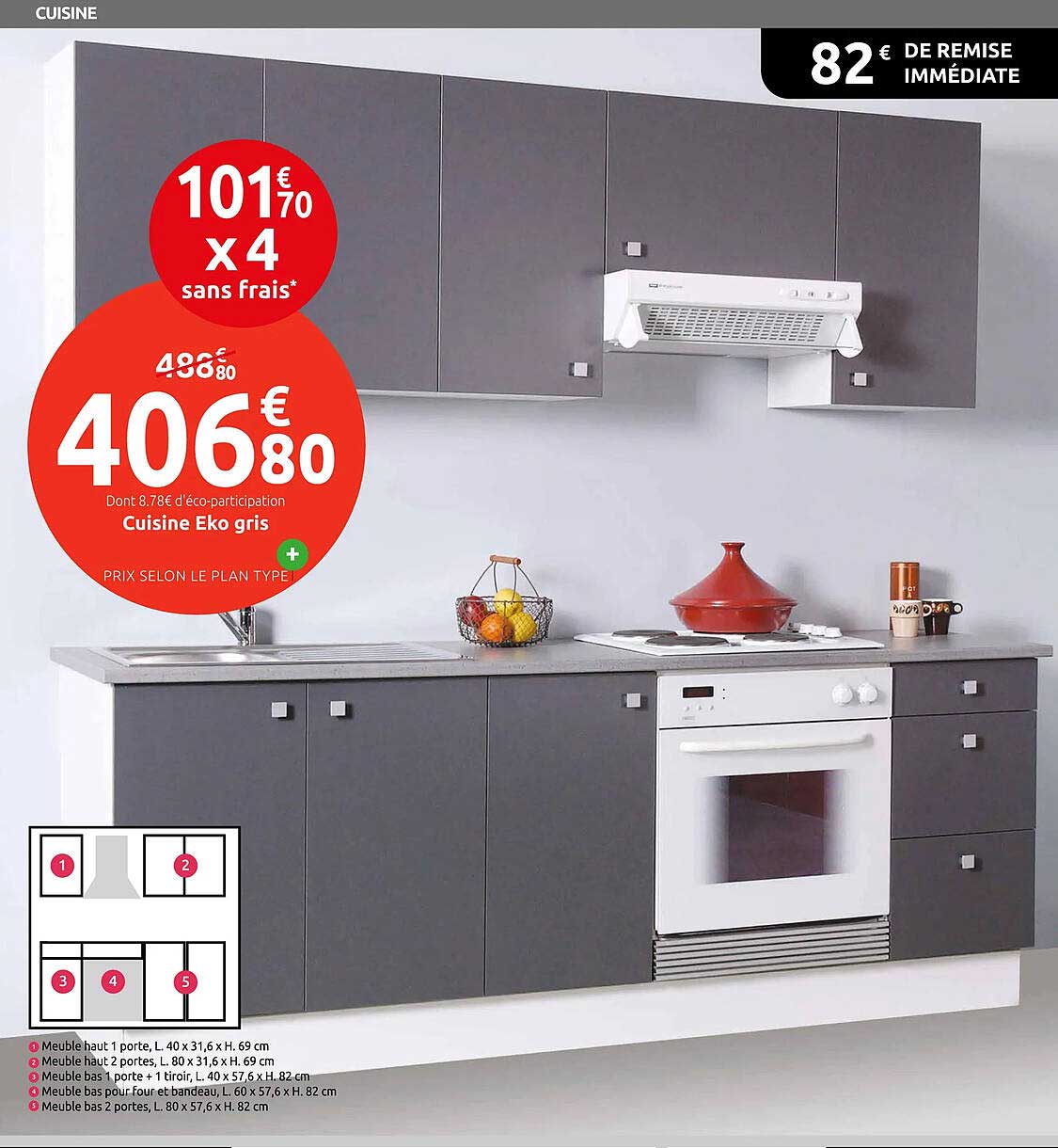 Cuisine Eko gris