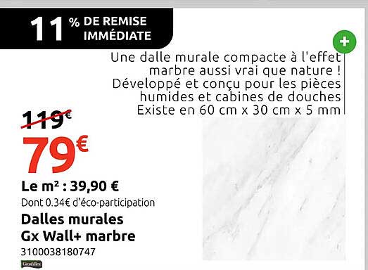Dalles murales Gx Wall+ marbre