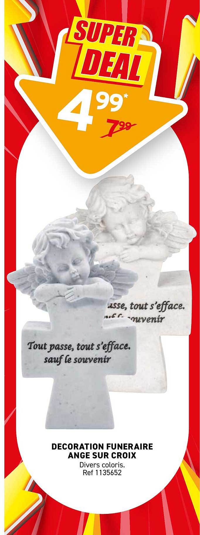 DECORATION FUNERAIRE ANGE SUR CROIX