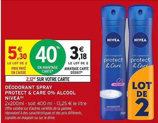 DÉODORANT SPRAY PROTECT & CARE 0% ALCOOL NIVEA