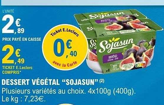 DESSERT VÉGÉTAL “SOJASUN”