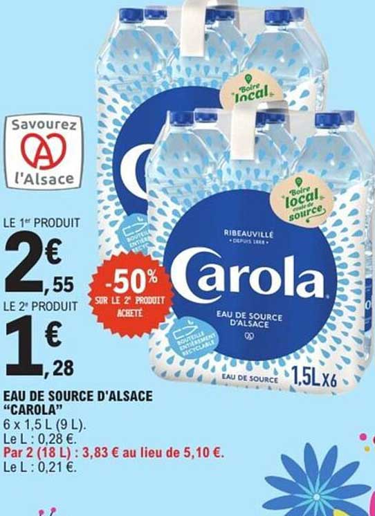 EAU DE SOURCE D'ALSACE "CAROLA"