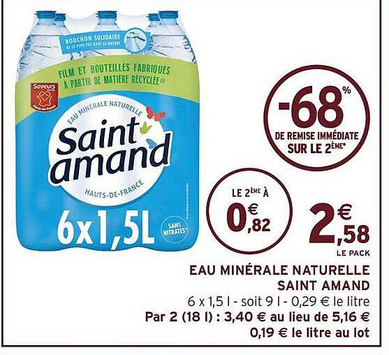 Eau minérale naturelle Saint Amand