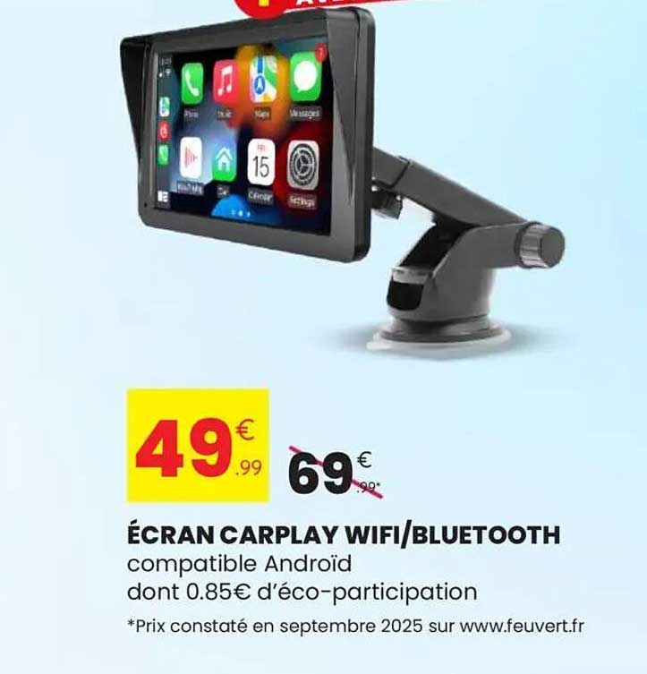 ÉCRAN CARPLAY WIFI/BLUETOOTH compatible Android