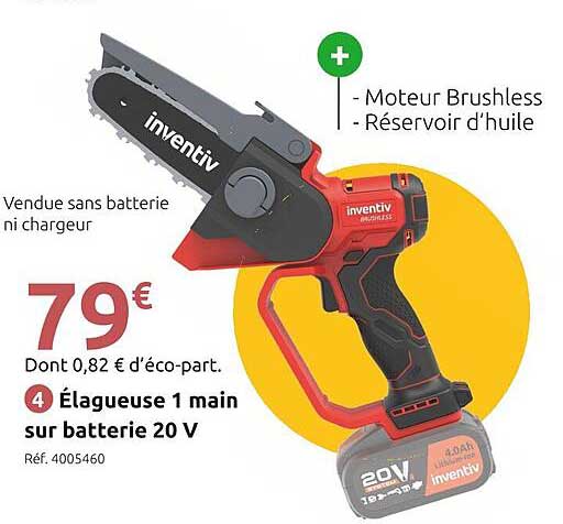 Élagueuse 1 main sur batterie 20 V