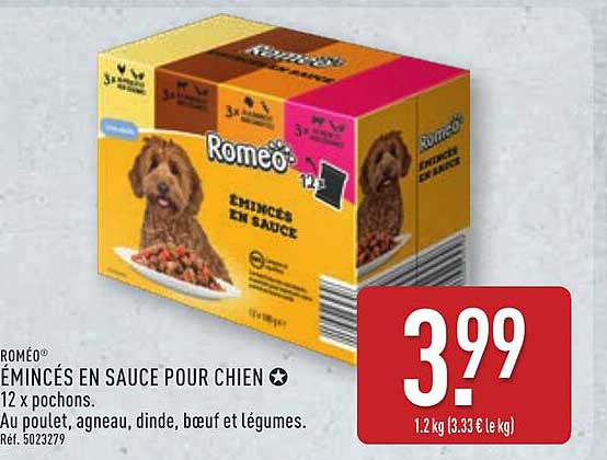 ÉMINCÉS EN SAUCE POUR CHIEN
