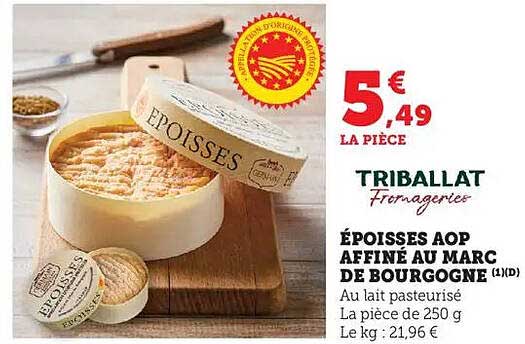 Époisses AOP affiné au marc de Bourgogne (1 pièce)