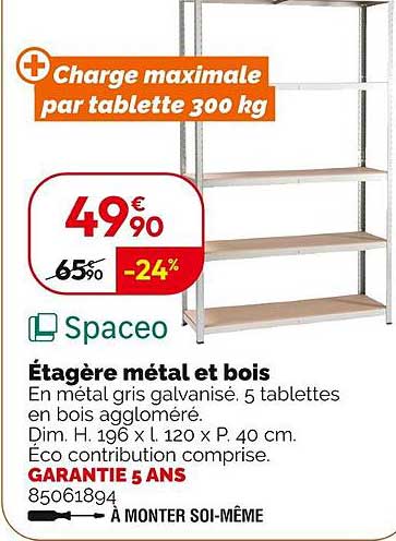 Étagère métal et bois