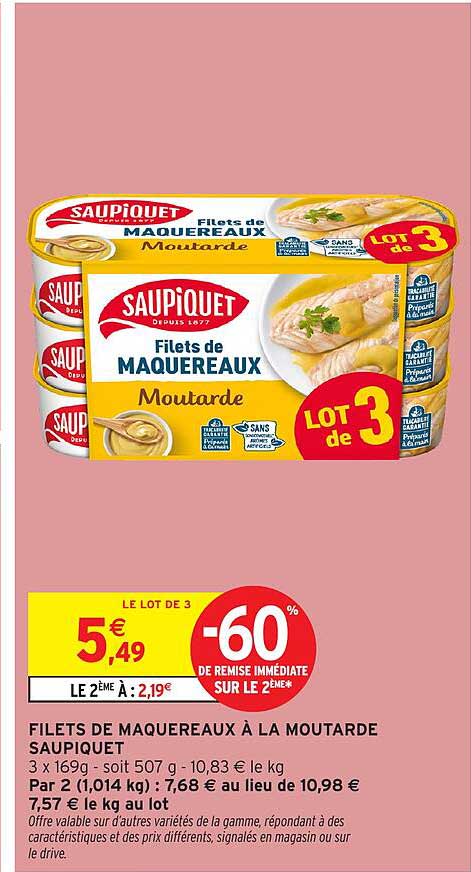FILETS DE MAQUEREAUX À LA MOUTARDE SAUPIQUET