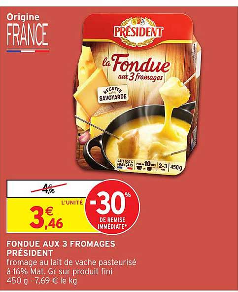 Fondue aux 3 fromages PRÉSIDENT