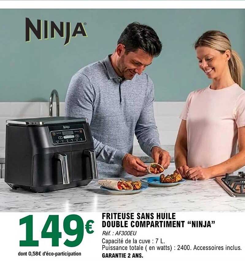 FRITEUSE SANS HUILE DOUBLE COMPARTIMENT “NINJA”