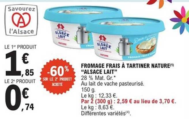 FROMAGE FRAIS À TARTINER NATURE "ALSACE LAIT"