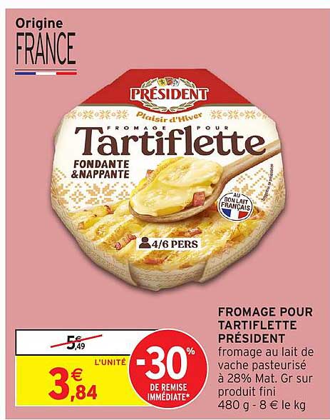 FROMAGE POUR TARTIFLETTE PRÉSIDENT