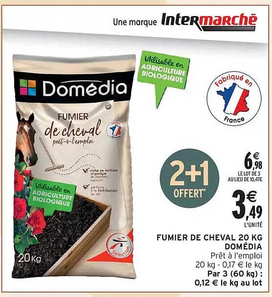 FUMIER DE CHEVAL 20 KG DOMÉDIA