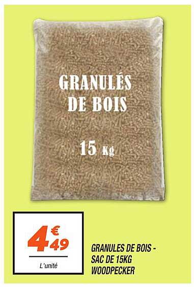 GRANULÉS DE BOIS - SAC DE 15KG WOODPECKER