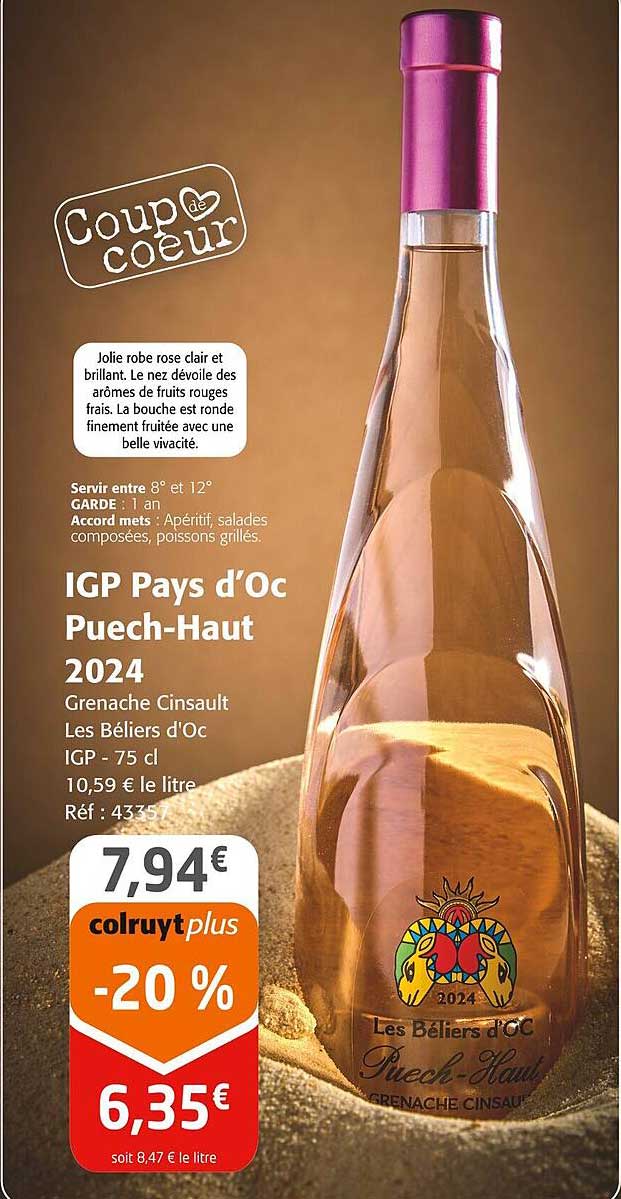 IGP Pays d'Oc Puech-Haut 2024 Grenache Cinsault