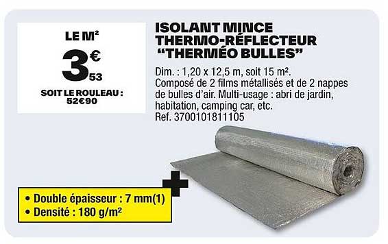 ISOLANT MINCE THERMO-RÉFLECTEUR "THERMÉO BULLES"