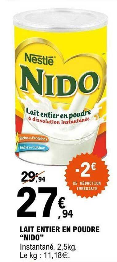 LAIT ENTIERS EN POUDRE “NIDO”