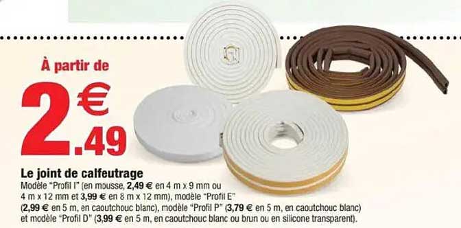 Le joint de calfeutrage