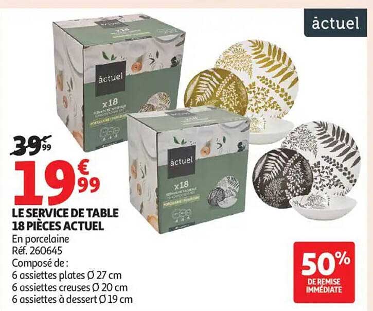 LE SERVICE DE TABLE 18 PIÈCES ACTUEL