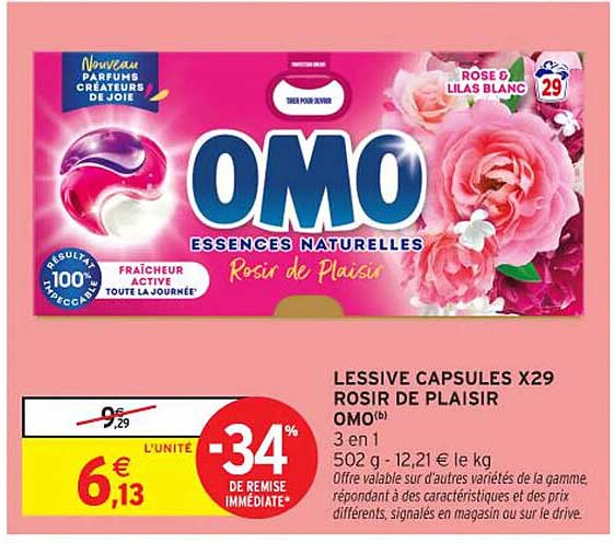 LESSIVE CAPSULES X29 ROSIR DE PLAISIR OMO